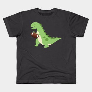 Dinosaur playing football Kids T-Shirt